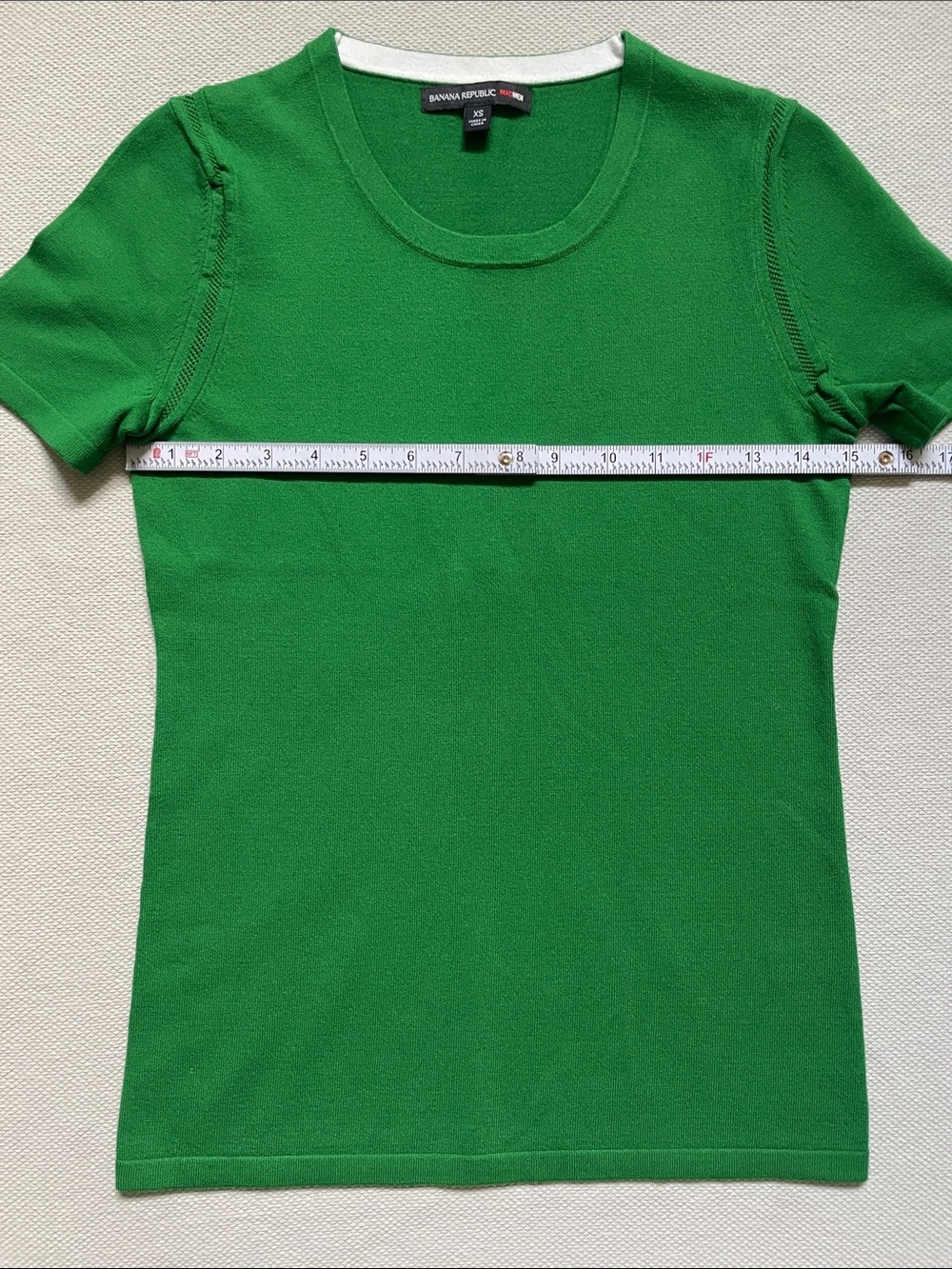 Banana Republic x MadMen Collab Green Short Sleeve Sweater, MCM/Retro, New - Picture 10 of 10